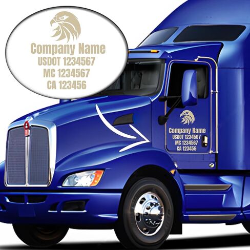Set of 2 Custom USDOT Decals – Personalized Truck Door Stickers with Optional Company Logo, Squeegee Included, Weatherproof Vinyl for DOT, MC Number, Tow Truck, or Van in Saudi Arabia