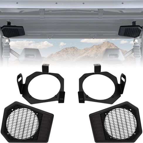 حاويات مكبرات الصوت ذات السقف الخلفي من SAUTVS، دعامات مكبر الصوت اليسرى واليمنى لـ CFMOTO UFORCE 1000 XL 2022 2023 2024 2025 2026 مع ملحقات السقف البلاستيكية من المصنع، تدعم أجهزة مكبر الصوت 6.5 بوصة، قطعتان in Kuwait