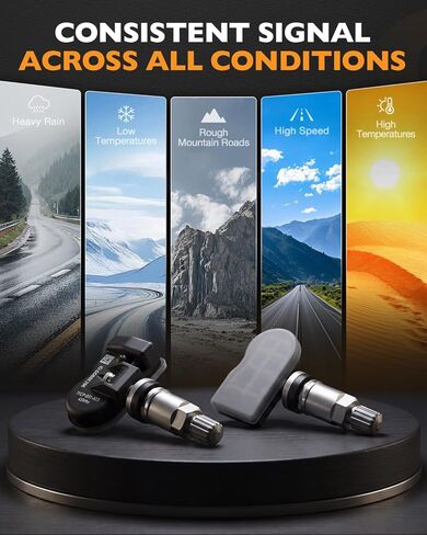 مستشعر TPMS مبرمج مسبقًا 433 ميجا هرتز، مستشعر مراقبة ضغط الإطارات متوافق مع Ram 1500 2019-2025، استبدال #68293199AA، 4 قطع in Kuwait