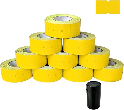 NATURALABEL 10,000 pcs Blank White Price Gun Labels for NT5500/MX 5500 - Includes 1 Ink Roller, Permanent Adhesive (10 Rolls) in Saudi Arabia