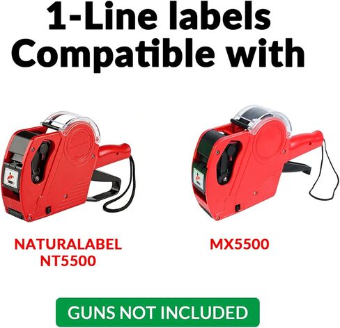NATURALABEL 10,000 pcs Blank White Price Gun Labels for NT5500/MX 5500 - Includes 1 Ink Roller, Permanent Adhesive (10 Rolls) in Saudi Arabia
