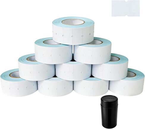 NATURALABEL 10,000 pcs Blank White Price Gun Labels for NT5500/MX 5500 - Includes 1 Ink Roller, Permanent Adhesive (10 Rolls) in Saudi Arabia