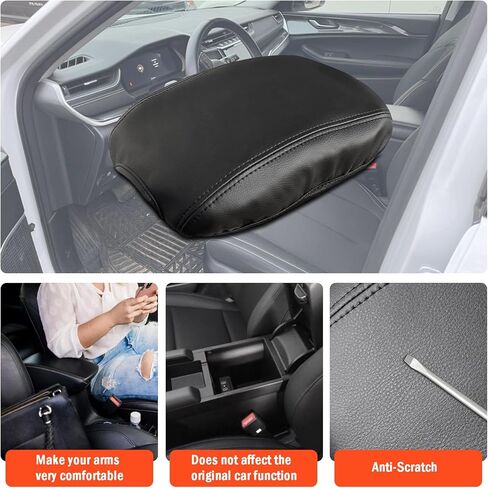 Center Console Cover for Jeep Grand Cherokee 2026 2025 2024 2023 2022/ Grand Cherokee L 2021 2022 2023 2024 2025 2026 Armrest Cover Lid Protector for Grand Cherokee Accessories (Black) in Kuwait