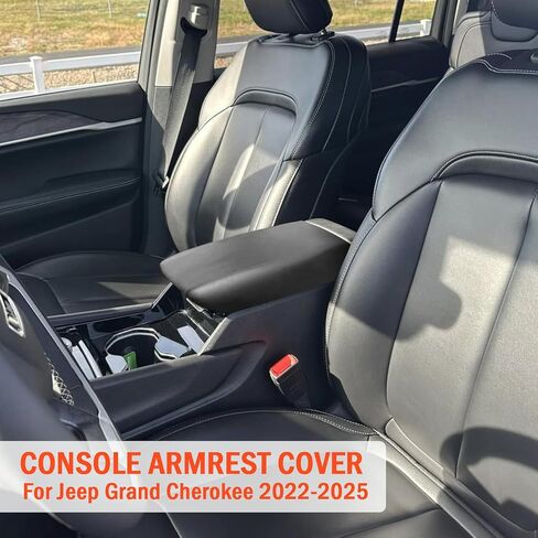 Center Console Cover for Jeep Grand Cherokee 2026 2025 2024 2023 2022/ Grand Cherokee L 2021 2022 2023 2024 2025 2026 Armrest Cover Lid Protector for Grand Cherokee Accessories (Black) in Kuwait