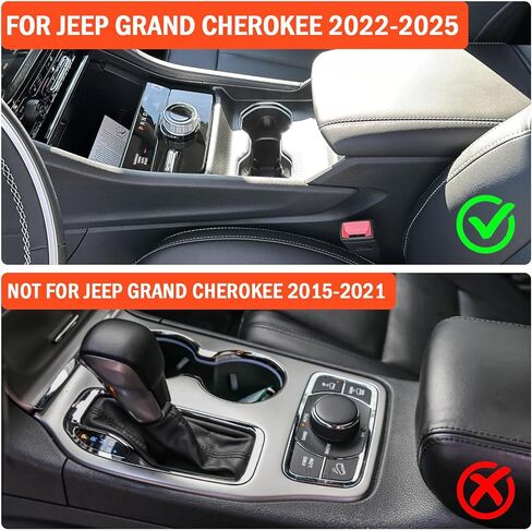 Center Console Cover for Jeep Grand Cherokee 2026 2025 2024 2023 2022/ Grand Cherokee L 2021 2022 2023 2024 2025 2026 Armrest Cover Lid Protector for Grand Cherokee Accessories (Black) in Kuwait