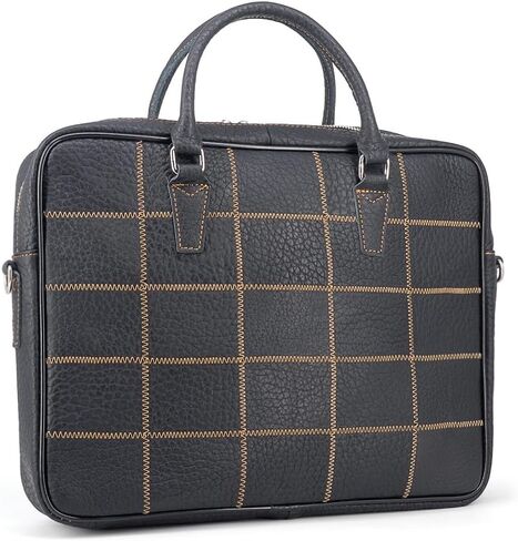 Top Grain Leather Laptop Handbag Multicolor Patchwork Laptop Messenger Shoulder Bags Crossbody Computer Briefcase in Saudi Arabia