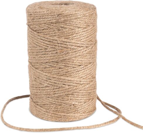 5MM x 100FT Natural Jute Twine, 12Ply Thick Twine, Heavy Duty Jute Rope for DIY Crafts,Cat Scratching Post,Packaging Braided,Gardening, Bundling,Home Decor in Saudi Arabia
