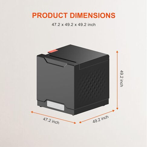 Thermal Receipt Printer, Restaurant Kitchen Printer, 80mm POS Printer with Auto Cutter, USB/Ethernet Interface, for Windows/Mac/Linux, Not Compatible with Square in Saudi Arabia
