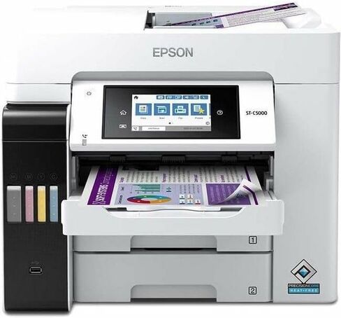طابعة Epson WorkForce ST-C5000 اللاسلكية النافثة للحبر متعددة الوظائف - ملونة - ناسخة/فاكس/طابعة/ماسح ضوئي - طباعة 4800 × 1200 نقطة في البوصة - طباعة تلقائية على الوجهين - ما يصل إلى 66000 صفحة شهريًا - ماسح ضوئي مسطح ملون in Kuwait