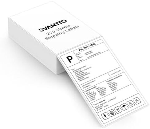 SVANTTO Shipping Label Printer 4x6+4"x6" Thermal Shipping Label （220Pcs/Stack） in Saudi Arabia