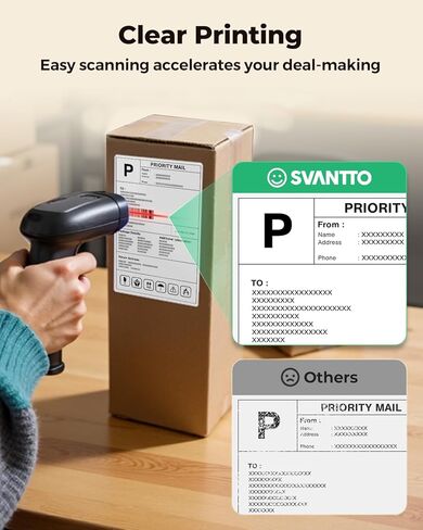 SVANTTO Shipping Label Printer 4x6+4"x6" Thermal Shipping Label （220Pcs/Stack） in Saudi Arabia