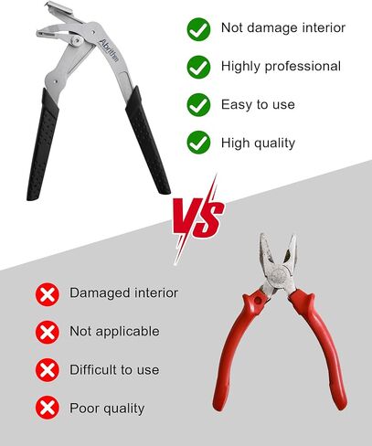 Car Clip Pliers, Panel Clip Removal Pliers, Professional Plastic Fastener Removal Tool for Removing Automotive Fasteners Clips Without Damage Black in Saudi Arabia