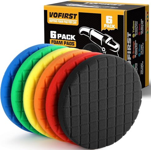 6 PCS Buffing Polishing Pads, Polishing Pad Kit 6.5 Inch Face for 6 Inch 150mm Backing Plate Compound, Cutting Polishing Pad Kit for Car Buffer Polisher Compounding, Polishing and Waxing in Saudi Arabia