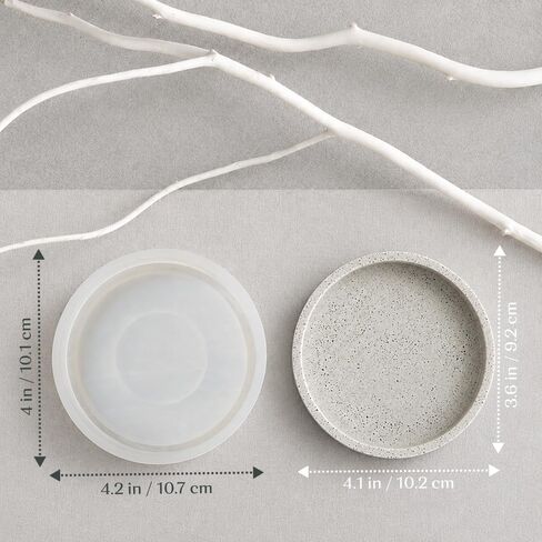 3PCS Silicone Tray Mold Set – Round & Oval Resin Molds for Plaster, Concrete & Epoxy, Jewelry Tray, Trinket Dish & Candle Holder DIY – Form Me in Saudi Arabia