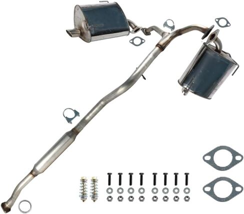 طقم نظام كاتم صوت عادم CatBack متوافق مع Subaru Legacy 2006 2007 2008 2009 2.5L Non Turbo، مشبك مثبت بمسامير على مرنان Y-Pipe وقطع غيار كاتم الصوت الزوجية in Kuwait