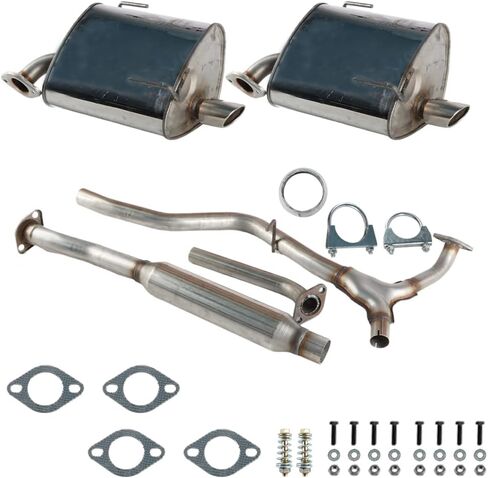 طقم نظام كاتم صوت عادم CatBack متوافق مع Subaru Legacy 2006 2007 2008 2009 2.5L Non Turbo، مشبك مثبت بمسامير على مرنان Y-Pipe وقطع غيار كاتم الصوت الزوجية in Kuwait