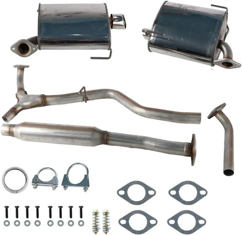 طقم نظام كاتم صوت عادم CatBack متوافق مع Subaru Legacy 2006 2007 2008 2009 2.5L Non Turbo، مشبك مثبت بمسامير على مرنان Y-Pipe وقطع غيار كاتم الصوت الزوجية in Kuwait