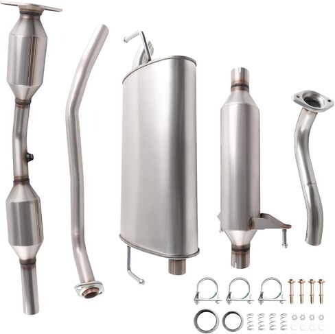409 Stainless Steel Exhaust Resonator Muffler System Kit Compatible with 2003 2004 2005 Corolla 1.8L L4 | OE 53717 54698 54461 | EPA Compliant in Saudi Arabia