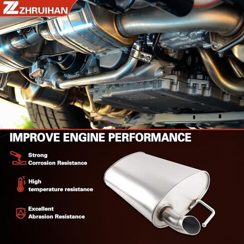 409 Stainless Steel Exhaust Resonator Muffler System Kit Compatible with 2003 2004 2005 Corolla 1.8L L4 | OE 53717 54698 54461 | EPA Compliant in Saudi Arabia