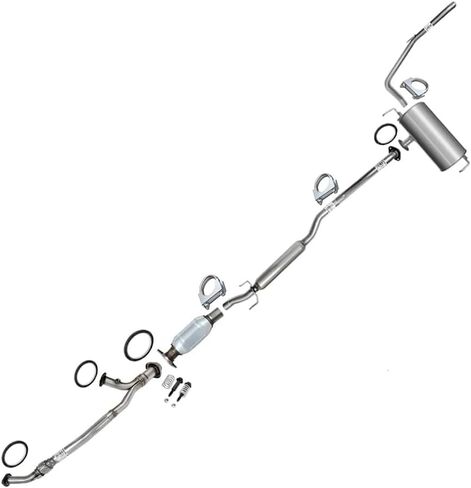 Northeastern Exhaust | EPA-Approved Catalytic, Front Pipe, Resonator, Muffler & Tail Pipe Exhaust System Kit Compatible for Toyota Sienna 2004-2006 3.3L FWD | Includes Gasket, Clamp, Bolt Spring in Kuwait