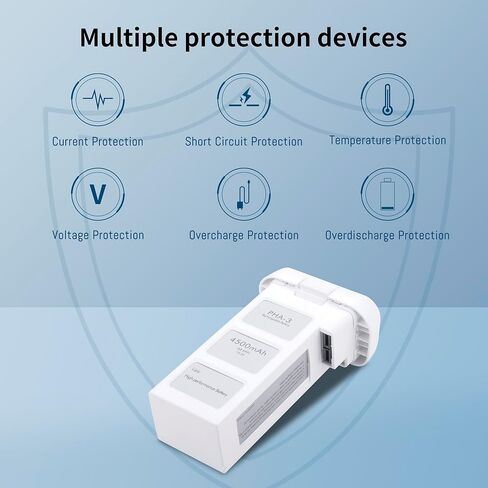 عبوتان من بطارية الطيران الذكية البديلة Phantom3 المتوافقة مع DJI Phantom 3/3 SE/3 4K/ 3 Professional/ 3 Advanced/ 3 Standard Drone، بطارية قابلة للشحن مطورة 4500 مللي أمبير في الساعة in Kuwait