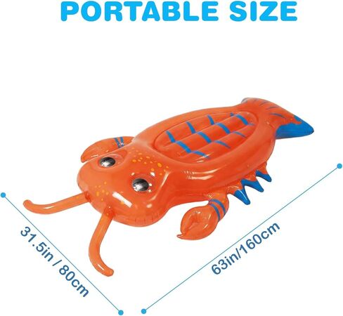 Pool Floats Adult - 63 * 31.5 in Lobster Lounge Ride-On Water Hammock Big Claws Inflatable Lobsters Blow up Pool Float in Saudi Arabia