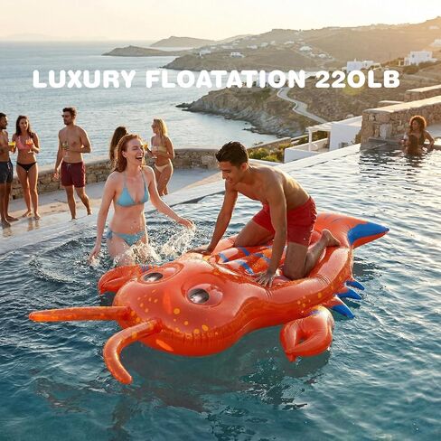 Pool Floats Adult - 63 * 31.5 in Lobster Lounge Ride-On Water Hammock Big Claws Inflatable Lobsters Blow up Pool Float in Saudi Arabia