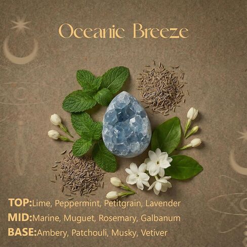 Hanging Car Air Freshener, 2 Pack Glass Car Scent Decor with Decorative Crystals, 6 Scents, Oceanic Breeze, Long-Lasting Fragrance, Budget Friendly (Ocean) in Saudi Arabia