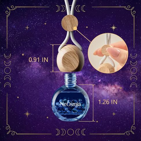 Hanging Car Air Freshener, 2 Pack Glass Car Scent Decor with Decorative Crystals, 6 Scents, Oceanic Breeze, Long-Lasting Fragrance, Budget Friendly (Ocean) in Saudi Arabia