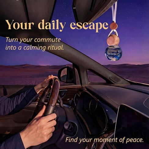 Hanging Car Air Freshener, 2 Pack Glass Car Scent Decor with Decorative Crystals, 6 Scents, Oceanic Breeze, Long-Lasting Fragrance, Budget Friendly (Ocean) in Saudi Arabia