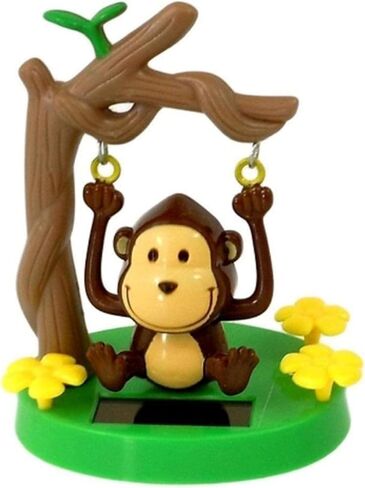 Solar Powered Dancing Monkey, Solar Monkey Swinging Animated Bobble Dancer Solar Powered, Solar Car Dashboard Decor, Cartoon Monkey Swinging Dynamic Auto Ornaments for Office Car Supplies Decoration in Saudi Arabia
