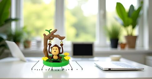 Solar Powered Dancing Monkey, Solar Monkey Swinging Animated Bobble Dancer Solar Powered, Solar Car Dashboard Decor, Cartoon Monkey Swinging Dynamic Auto Ornaments for Office Car Supplies Decoration in Saudi Arabia