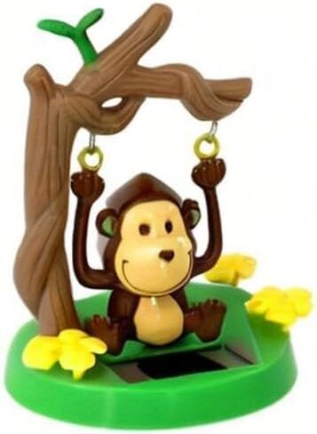 Solar Powered Dancing Monkey, Solar Monkey Swinging Animated Bobble Dancer Solar Powered, Solar Car Dashboard Decor, Cartoon Monkey Swinging Dynamic Auto Ornaments for Office Car Supplies Decoration in Saudi Arabia