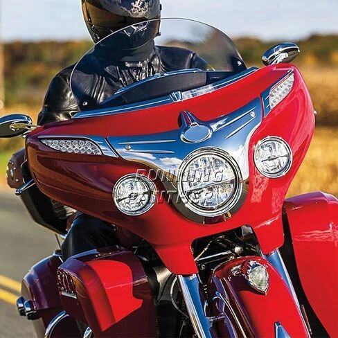 مجموعة إكسسوارات الدراجات النارية هدية الانعطاف لإشارة الانعطاف الهندية Chieftain Roadmaster 2014-2025 BlackChrome Front Turn Signal Light مجموعة ديكور بلاستيكية (أسود) in Kuwait