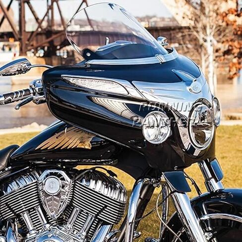 مجموعة إكسسوارات الدراجات النارية هدية الانعطاف لإشارة الانعطاف الهندية Chieftain Roadmaster 2014-2025 BlackChrome Front Turn Signal Light مجموعة ديكور بلاستيكية (أسود) in Kuwait