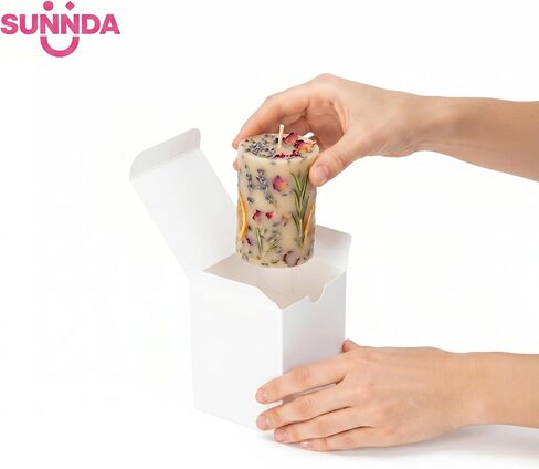علب هدايا بيضاء صغيرة مقاس 3 × 3 × 4 من Sunnda (50 حزمة) - تصميم منبثق فوري وتجميع سريع - صناديق هدايا طويلة من الورق المقوى القوي لحفلات الزفاف، وحفلات استقبال المولود الجديد، وزخارف عيد الميلاد، وحلوى الماكرون in Kuwait
