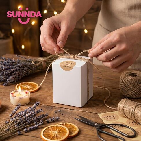 علب هدايا بيضاء صغيرة مقاس 3 × 3 × 4 من Sunnda (50 حزمة) - تصميم منبثق فوري وتجميع سريع - صناديق هدايا طويلة من الورق المقوى القوي لحفلات الزفاف، وحفلات استقبال المولود الجديد، وزخارف عيد الميلاد، وحلوى الماكرون in Kuwait
