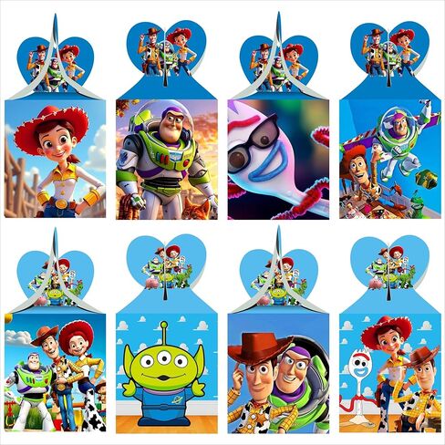 Mzeyapo 12pcs Cartoon For Toy Inspired Story Party Gift Boxes Goodie Boxes for Theme Birthday Party Supplies,Birthday Decorations Boxes Candy Boxes. in Saudi Arabia