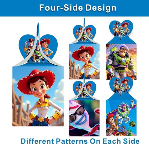 Mzeyapo 12pcs Cartoon For Toy Inspired Story Party Gift Boxes Goodie Boxes for Theme Birthday Party Supplies,Birthday Decorations Boxes Candy Boxes. in Saudi Arabia