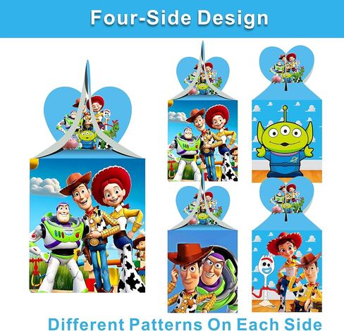 Mzeyapo 12pcs Cartoon For Toy Inspired Story Party Gift Boxes Goodie Boxes for Theme Birthday Party Supplies,Birthday Decorations Boxes Candy Boxes. in Saudi Arabia