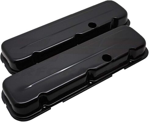 Cobra-Tek Fits 1965-95 Chevy BB Big Block 396-427-454-502 Short Steel Valve Covers Black in Saudi Arabia