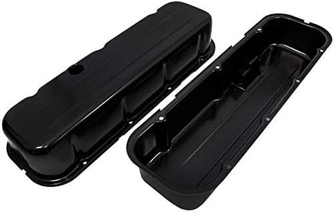 Cobra-Tek Fits 1965-95 Chevy BB Big Block 396-427-454-502 Short Steel Valve Covers Black in Saudi Arabia