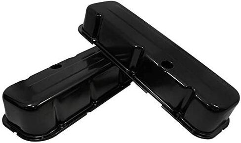 Cobra-Tek Fits 1965-95 Chevy BB Big Block 396-427-454-502 Short Steel Valve Covers Black in Saudi Arabia