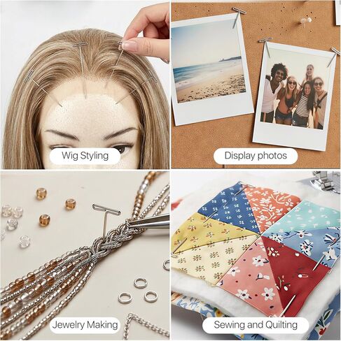600 Pcs T Pins, Stainless Steel Wig Pin for Wigs, 1.06in 1.26in 1.5in 1.77in 2.01in 2.09in Long Straight Sewing Pins for Quilting Blocking Knitting Craft Modelling and Jewelry Making in Kuwait