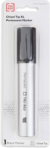 قلم تحديد دائم TRU RED XL Tank، طرف إزميل، أسود، أسطوانة كبيرة الحجم، حبر غامق، 3/عبوة in Kuwait
