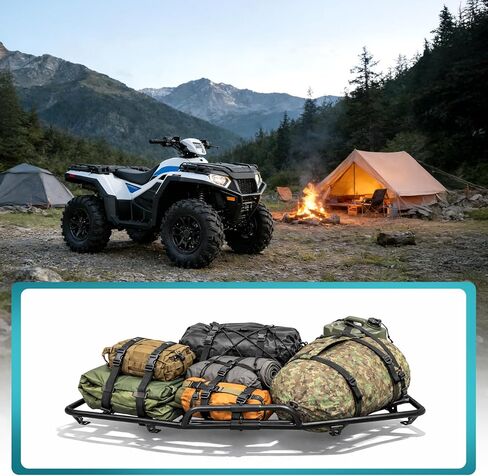 موسع رف الأمتعة الخلفي من ALMULOO متوافق مع موديلات 2017-2026 Polaris Sportsman Scrambler 850/850 SP/XP 1000/XP 1000 S لاستبدال نماذج 2883258 من الفولاذ المطلي بالمسحوق in Kuwait