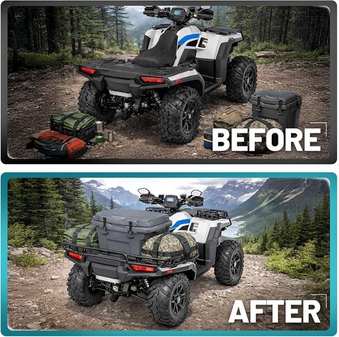 موسع رف الأمتعة الخلفي من ALMULOO متوافق مع موديلات 2017-2026 Polaris Sportsman Scrambler 850/850 SP/XP 1000/XP 1000 S لاستبدال نماذج 2883258 من الفولاذ المطلي بالمسحوق in Kuwait