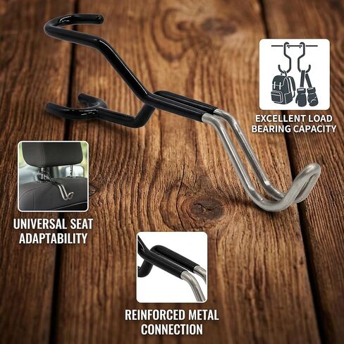 Hard Hat Holder for Truck, Hard Hat Hanger for Truck, Car Seat Hooks for Headrest, Organizer for Safety Vest, Jackets, and Bags, 6.1 x 1.72 in in Kuwait