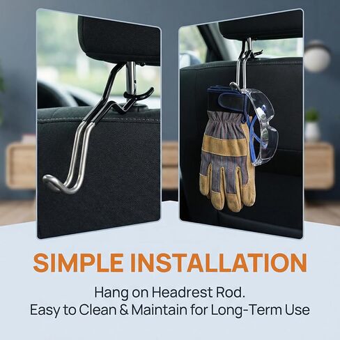 Hard Hat Holder for Truck, Hard Hat Hanger for Truck, Car Seat Hooks for Headrest, Organizer for Safety Vest, Jackets, and Bags, 6.1 x 1.72 in in Kuwait