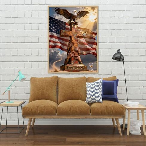 4th of July American Flag Eagle Diamond Art Kits for Adults,The 250th anniversary of the American Independence Day Art Painting with Full Drill,DIY Crystal Art Crafts for Home Wall Decor 12X16 Inch in Saudi Arabia